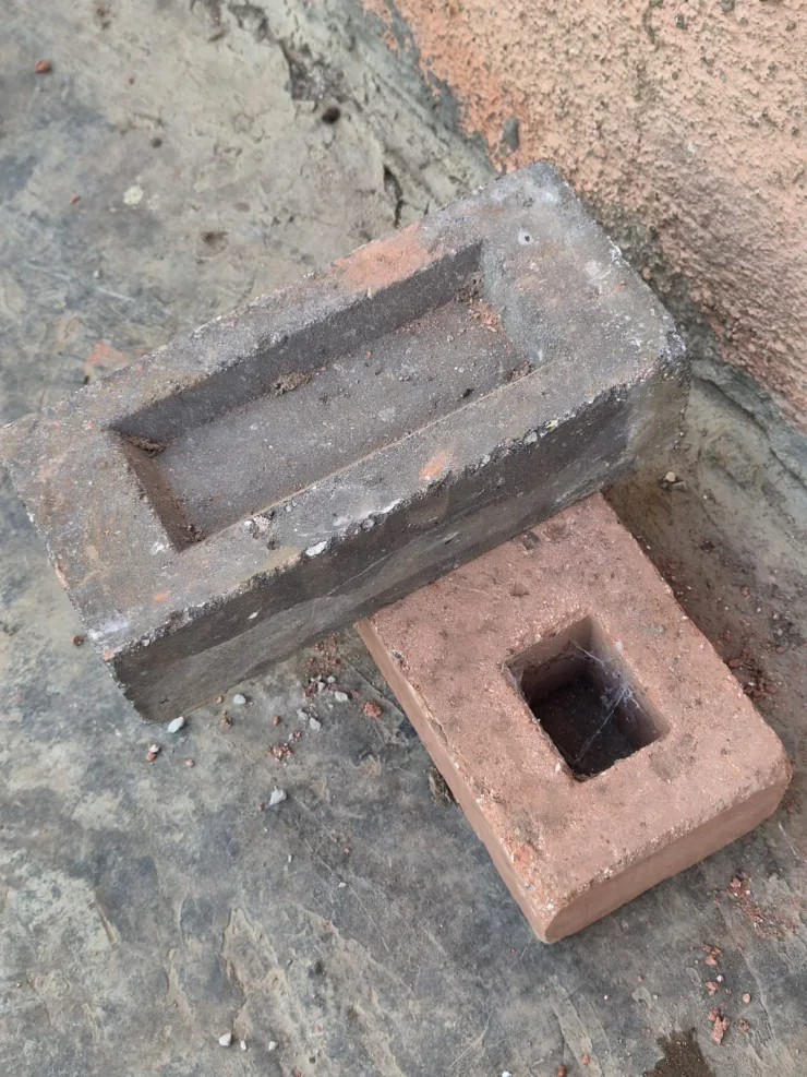 Close-up of solid and hollow concrete blocks supplied by Gurukrupa Enterprises
