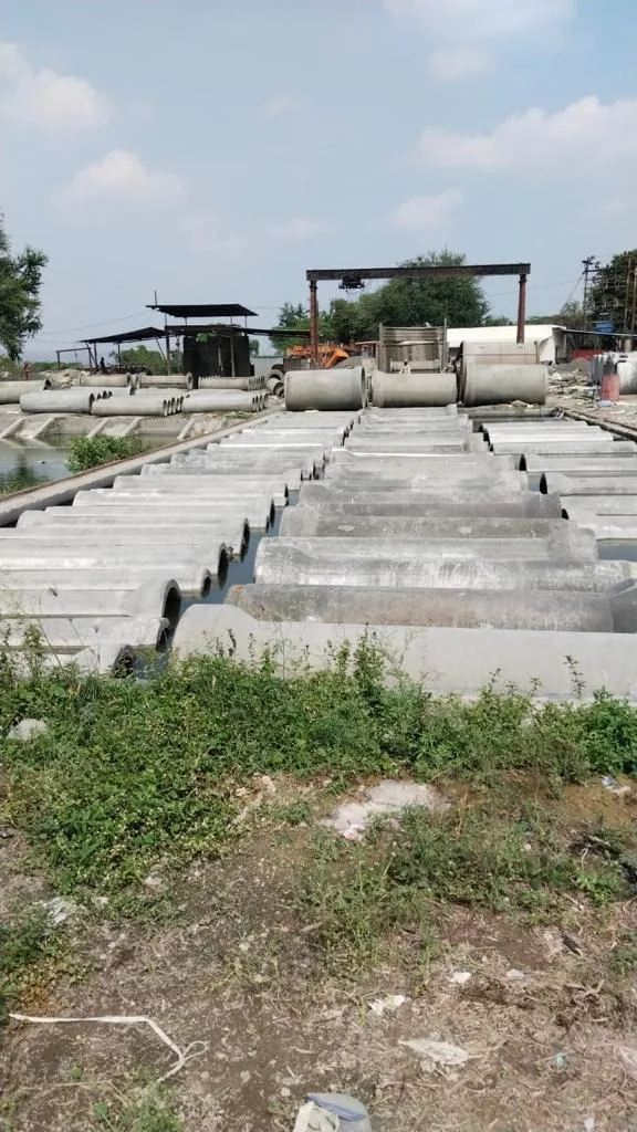 Gurukrupa Enterprises yard with septic tanks and precast chamber units
